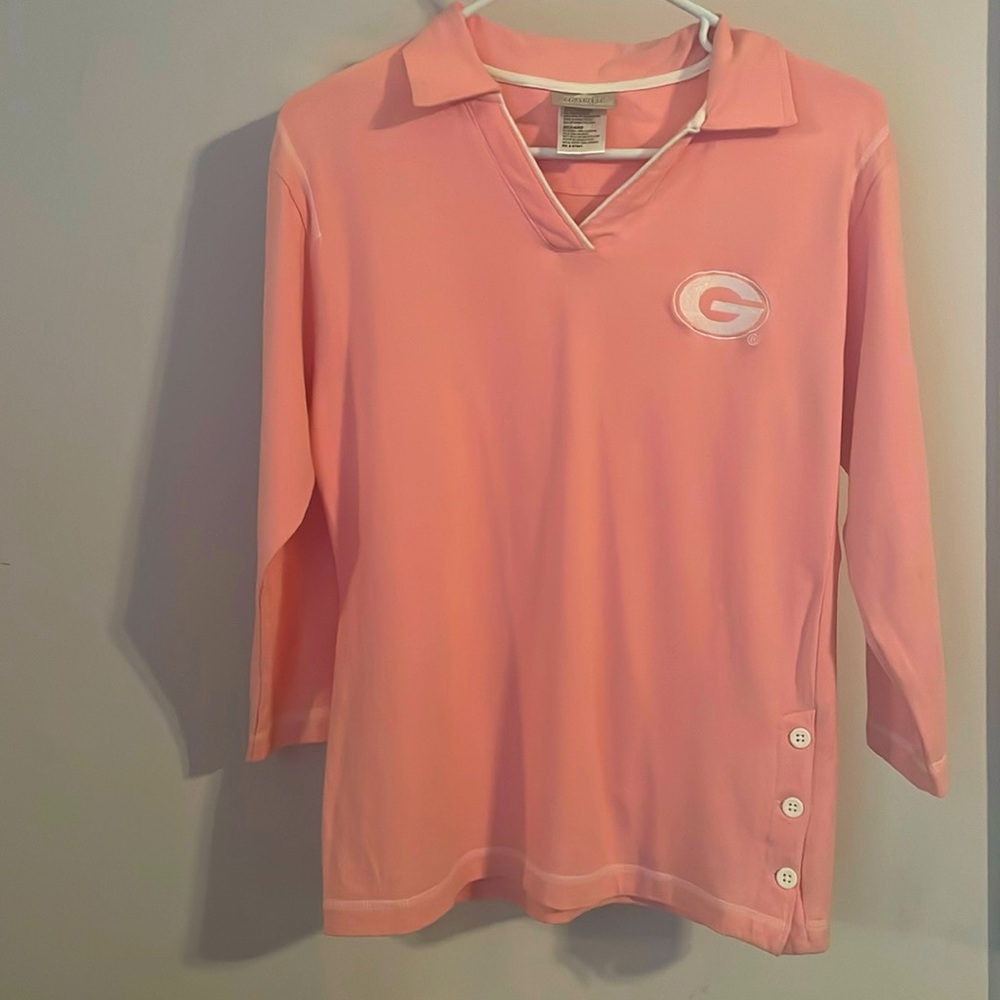 Reebok Georgia Bulldogs Woman’s pink 3/4 sleeve shirt
